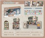 OBL888519 - SEPARABLE CABINET, TURQUOISE GREEN CABINET AND FOOD ACCESSORIES