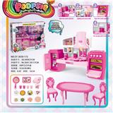 OBL888530 - SEPARABLE CABINET UNICORN AND TABLES AND CHAIRS AND FOOD ACCESSORIES PINK LIGHT SOUND TWO MIXED TURN