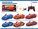 OBL890745 - 1: 24 matte remote control one button door opening simulation sports car