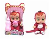 OBL892640 - (PINK BIRD) 10 INCH ENAMEL CRYING BABY CAN DRINK WATER AND SHED TEARS