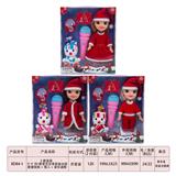 OBL893092 - 3 MIXED 9-INCH 3D EYE MUSIC EMPTY BODY CHRISTMAS GIRL FAT BOY DOLLS AND SNOWMAN AND MUSIC MICROPHONES