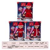 OBL893096 - 3 MIXED 10 INCH 3D EYE MUSIC EMPTY BODY CHRISTMAS GIRL FAT BOY DOLL AND SNOWMAN AND SANTA CLAUS AND MUSIC MICROPHONE