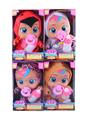 OBL893145 - 14 INCH TAPE LINED CONCERT TEARFUL FRUIT CRYING DOLL WITH BOTTLE AND NIPPLE