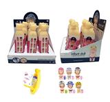 OBL893204 - BANANA PLASTIC CAN ENAMEL LOVELY FOOD SLEEPING DOLL WITH MILK BOTTLE, BAG AND GLASSES 6 MIXED 6PC WITH DRINKING WATER AND URINATION FUNCTION