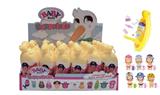 OBL893205 - BANANA PLASTIC CAN ENAMEL LOVELY FOOD SLEEPING DOLL WITH BOTTLE WITH BAG WITH GLASSES 6 MIXED 24PC WITH DRINKING WATER URINATION FUNCTION