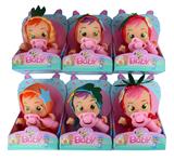 OBL893292 - 10 INCH TAPE LINED CONCERT TEARFUL FRUIT CRYING DOLL WITH PACIFIER (WATERMELON, STRAWBERRY, PINEAPPLE, APPLE, PEACH, KIWI)