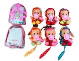 OBL893298 - 10 INCH BAG TAPE CONCERT TEARFUL FRUIT CRYING DOLL WITH BOTTLE NIPPLE SIX MIXED (WATERMELON, STRAWBERRY, PINEAPPLE, APPLE, PEACH, KIWI)