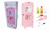 OBL893427 - WOODEN SIMULATION PINK REFRIGERATOR COMBINATION