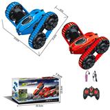 OBL894839 - STUNT TWISTING ARM TRACK CAR (WITH LIGHTS WITHOUT MUSIC) RED AND BLUE 2 COLOR MIX