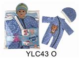 OBL895898 - 16 INCH DOLL CLOTHES WITH DIAPERS NIPPLES