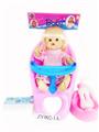 OBL898095 - 14 INCH DRINK WATER URINATE GIRL 4 VOICE WITH CHAIR TOILET BOTTLE PACIFIER DIAPER