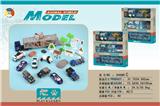 OBL901519 -  4只仿真野生动物配双层运输车5只合金警察车子开窗盒（2款混装）