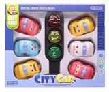 OBL906660 - 6只惯性卡通车+红绿灯