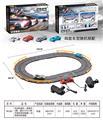 OBL908888 - 电动轨道车（混装跑车两辆，
道长 154CM 带手摇发电控制器)印刷条纹轨道板