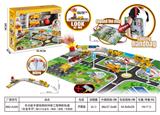 OBL912952 - 多功能手提地图收纳袋工程弹射轨道（合金车仔）（配2合金车、1路标,1地图，1手提袋23pcs