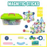 OBL914359 - 磁力棒+磁力车166PCS（大透明盒）