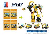 OBL914477 - 益智城市积木4合一变形回力弹射工程机器人(43-51PCS）