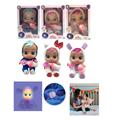 OBL915518 - The 6th generation 14 inch squeaky crying doll with night light function with plush warm-up with four music with tears function, with water-absorbing bottle, with nipple 4 functions 3 night light crying doll mix