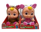 OBL915550 - 14 inch glue cocomelon super baby with theme music 4 different theme music and Christmas music bunny COCO tiger-print COCO mix