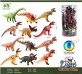 OBL916263 - 搪胶恐龙带声光(12款混装,36只/筒)