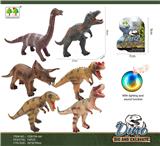 OBL916271 - 搪胶恐龙带声光(6款混装)
