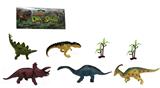 OBL918526 - 3-6寸PVC恐龙动物套装7pcs
恐龙动物5pcs,树2pcs