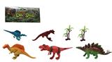OBL918527 - 3-6寸PVC恐龙动物套装7pcs
恐龙动物5pcs,树2pcs
