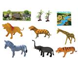 OBL918529 - 3-6寸PVC野生动物套装9pcs
野生动物6pcs,树2pcs,地图1pcs