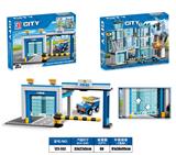 OBL919048 - 益智城市警察积木回力警察越野车&警察局车库（201PCS）