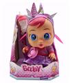 OBL920722 - 毛绒独角兽皇后-第9代14寸搪胶哭泣娃娃带四声音乐cry Babies-Tutti Fritti带流眼泪功能，带吸水奶瓶，带奶嘴  。毛绒带加暖功能。衣服2件套