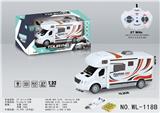 OBL921592 - 1:32四通UV印仿真房车（包3AA+USB充电座）