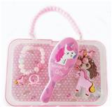 OBL922331 - 大手提盒饰品(手链+发夹+耳坠+戒指+按摩梳子)独角兽