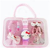 OBL922350 - 大手提盒饰品（手链+发夹+发绳+耳钉+翻盖电子手表）HELLOKITTY