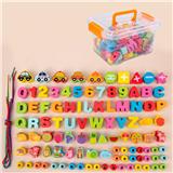OBL926830 - 木制字母数字串珠(100PCS)