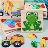 OBL926894 - 木制16款动物交通拼图