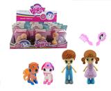 OBL929381 - 搪胶娃娃+小马2色混装配梳镜展示盒12PCS