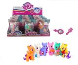 OBL929385 - 搪胶彩马六色混装配梳镜展示盒12PCS