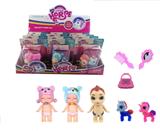 OBL929387 - 哭泣娃娃配马三款混装带梳镜包展示盒12PCS