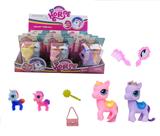 OBL929393 - 搪胶2只马多色混装配梳镜包展示盒12PCS