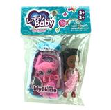 OBL929431 - 新款搪胶小拉箱套装带6寸娃娃包梳镜子