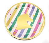 OBL935275 - 烫金23CM宽10只装1袋纸盘