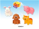 OBL936853 - 4款搪胶动物(带B响)