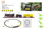 OBL938589 - 1:87恐龙复古电动火车轨道灯光音乐