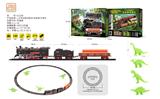 OBL938593 - 1:87恐龙复古电动火车轨道灯光音乐