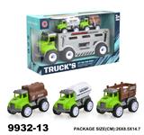 OBL940269 - 惯性卡通农夫车载3只回力车子