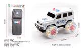OBL943556 - 1：18惯性奔驰大G警车加前灯加四轮七彩炫灯加AG13电池（包纽扣电池）