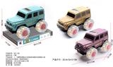 OBL943562 - 1：18惯性奔驰大G警车加前灯加四轮七彩炫灯加AG13电池（包纽扣电池）