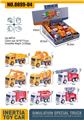 OBL944055 - ABS卡通仿真惯性工程车、消防车混装
(8只装)