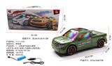 OBL945786 - 1：18电动万向的头赛车+3D灯光音乐  包电3.7V锂电+USB充电