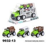 OBL946978 - 惯性卡通农夫车载3只回力车子